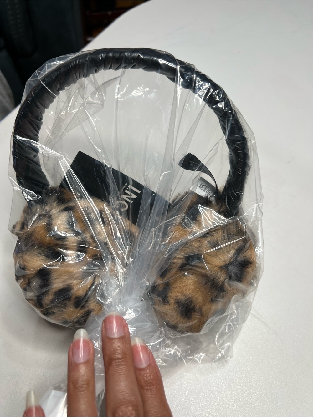 Inc Leopard Print Faux Fur Earmuff